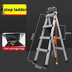 Échelle mobile portable moderne en A, personnalisable, en fer galvanisé épaissi, 6 marches, capacité de charge de 100 kg, utilisation en supermarché - Product Image 6