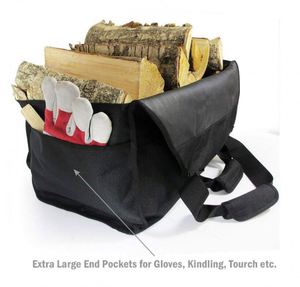 Free Sample The Ultimate <b>Log</b> Carrier - 2 Handles, Heavy Duty, <b>Standing</b>, Waterproof, Lined Firewood Tote Bag - Perfect For - Product Image 5