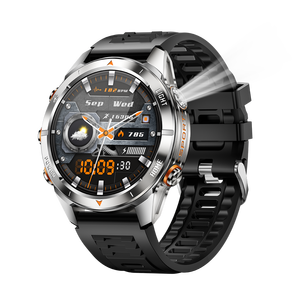 Montre connectée de fitness pour hommes KT80 2025 avec lampe de poche, appels Bluetooth, écran 1,46 pouce, étanche, batterie 515 mAh, montre de sport intelligente - Product Image 1