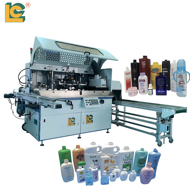 Fully Automatic 6 Station High-Speed UV Curing Silk Screen Printing Machine for Plastic Glass Cosmetic and Baby Bottles New