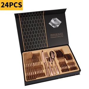 Set di <span class=keywords><strong>posate</strong></span> da 24 pezzi in acciaio inossidabile lucidato a specchio, leggero e resistente, di alta qualità, per matrimoni. - Product Image 6