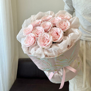 Nouveau mariage éternel Bouquet papillon cadeau ruban tissu dentelle titulaire tenant <span class=keywords><strong>Cindy</strong></span> Rose Bouquet dans la main - Product Image 6
