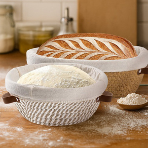 Набор корзин для расстойки теста: круглая 9 дюймов и овальная 10 дюймов. Идеально подходит для расстойки закваски и выпечки хлеба ручной работы. - Product Image 3