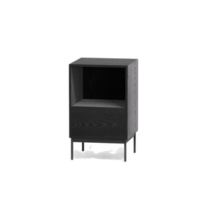 Comodino Minimalista Moderno Italiano in Pietra, Multifunzionale, per Stanze Piccole, Ultra-Sottile, con Spazio di Archiviazione, Arredamento Camera da Letto, Nero - Product Image 5