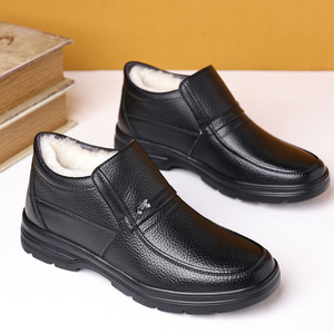 Botas de Nieve de Invierno para Hombre, de Cuero Genuino, Punta Redonda, Forro de Felpa, Suela de Goma Antideslizante, Entresuela Cálida de EVA - Product Image 3