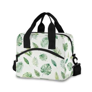 Botanical Leaf Lunch Bag for Women - 10L <b>Large</b> Insulated Cooler Tote with Adjustable Shoulder Strap, Tropical <b>Plant</b> Print Lunchb - Product Image 2