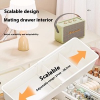 Caja de Almacenamiento Rectangular Moderna con Compartimentos Expandibles, Organizador de Cajones con Rejilla de Clasificación Integrada, PP Sostenible Multifuncional