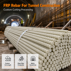 GFK-Bewehrung glasfaser verstärkte Verbund werkstoffe für den U-Bahn-Tunnel bau Kunden spezifischer Schneid verarbeitung service - Product Image 2