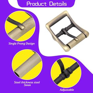 <b>Metal</b> <b>Roller</b> Buckle Center Bar Buckle For Leather Bags Crafts - Product Image 3