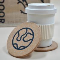 Sous-verre circulaire en liège Eco-Hero, écologique, recyclé, naturel, durable, résistant à la chaleur, pour café, maison/bureau/personnalisation