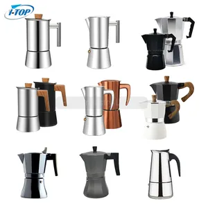 Stainless Steel 18/8 Espresso Maker Coffee Moka Pot Mocha Pot Heat Induction Available Hollow Steel Handle