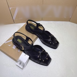 Nuovi Sandali Baotou <span class=keywords><strong>con</strong></span> <span class=keywords><strong>Borchie</strong></span> e Fori Rotondi per Donne, Scarpe Romane Traforate Versatili <span class=keywords><strong>con</strong></span> Punta Tonda - Product Image 2