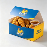 Boîte à emporter pour poulet frit, personnalisable, jetable, imperméable, en kraft, écologique, emballage alimentaire pour restaurant, pour poulet frit
