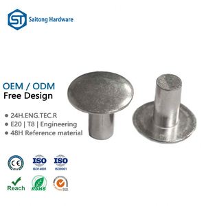 Remaches de Aluminio Sólido con Cabeza Redonda de 3mm-8mm, Certificación ISO 9001 para la Industria Aeroespacial y Automotriz, Servicio OEM - Product Image 1