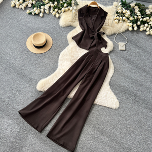 <span class=keywords><strong>Conjunto</strong></span> básico de verano de 2 piezas para <span class=keywords><strong>mujer</strong></span>, top con tiras y traje, venta al por mayor - Product Image 3
