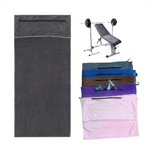 Toalla deportiva de microfibra tejida de secado rápido para gimnasio, con bolsa de red bordada, cremallera, código de pegatina transfronteriza, para limpiar el sudor, con logotipo personalizado - Product Image 3