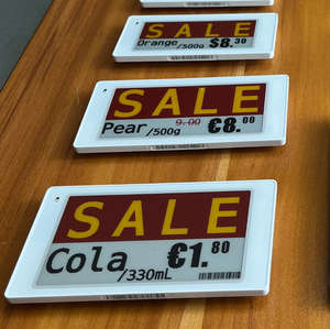 Etiquetas de Precio Digitales para Ropa de 2.4GHz y 2.9 Pulgadas, Etiquetas Electrónicas para Estantes con 4 Colores, API, BLE 5.0, NFC, ESL, Pantalla E-Ink - Product Image 1