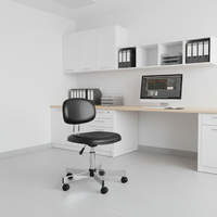 Fauteuil médical mobile YFHS-C09 à hauteur réglable avec dossier, pour médecins et infirmières, noir