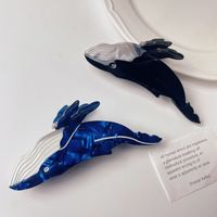Klip cakar rambut ikan paus biru asetat desain baru Aksesori cakar rambut hewan lucu unik unik unik untuk wanita