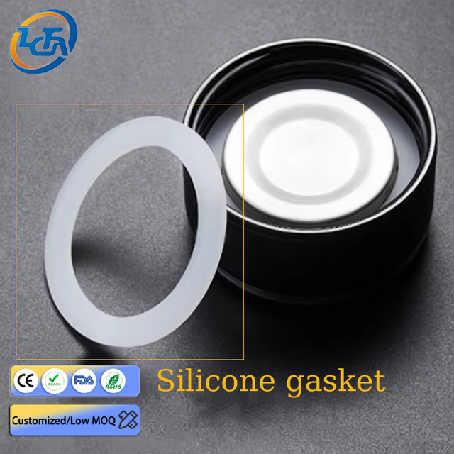 Longcheng Custom Heat Resistant Transparent White Silicone Rubber Washer Food Grade Silicone Round Gasket