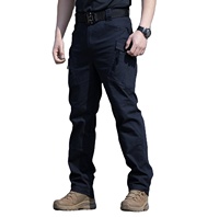 Pantalon tactique d'extérieur OEM IX9 pour homme – Décontracté, coupe droite, anti-plis, polyester/coton élastique, multi-poches, respirant