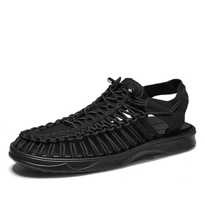 Men's Summer Beach Shoes Sandals Anti Slip Rubber Fashion Leisure Black Red <b>White</b> Mesh Sandals for Men - Product Image 3