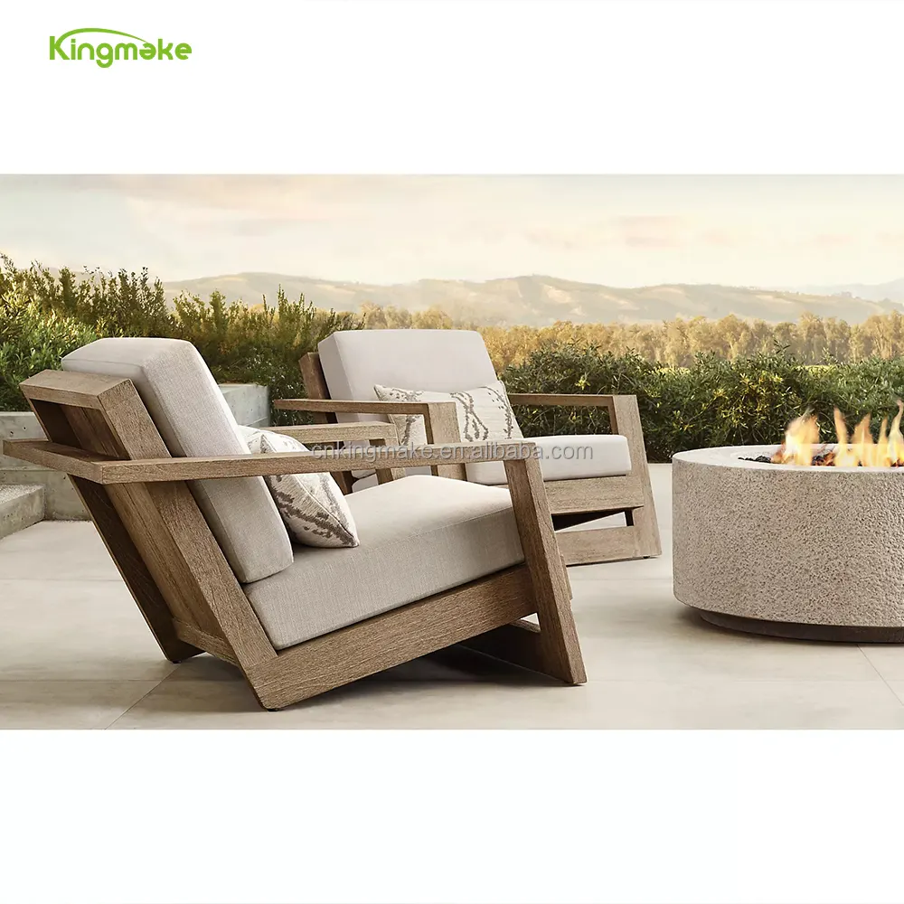 Outdoor Garten Sets Sofa Teak Massivholz Theater Lounge 3-Sitzer Hotel Pools ide Freizeit Sofa