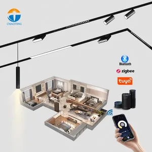 DC48V Linear Dimming Track Spot Light Magnetic Track LED Lighting System LED Track Rail Office Mall LED Magnetic Grille Lighting