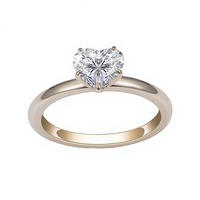 Bague solitaire pour femme MSR-1357 personnalisable en or jaune 9 carats, diamant D VS1 CVD HPHT cultivé en laboratoire, taille cœur, certifiée IGI, pour anniversaire