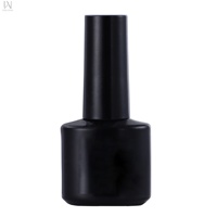 Flacon vide en verre pour vernis à ongles gel UV, luxe, mini format 5ml 6ml, OEM/ODM, noir et rouge, conteneurs plats en stock avec bouchons et pinceaux