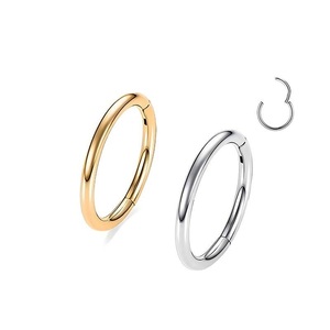 Wholesale <strong>14k</strong> Solid Gold Segment Ring Vintage Wedding <strong>Nose</strong> Ring Hoop <strong>Stud</strong> Waterproof Septum Ear Helix Piercing Jewelry Clicker - Product Image 1