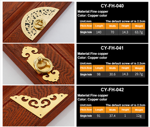 <strong>Copper</strong> Furniture Hardware Accessories Chinese Classic Gold Round Ambry Wardrobe Door <strong>Handle</strong> Antique Shoe Ark <strong>Handles</strong> - Product Image 5