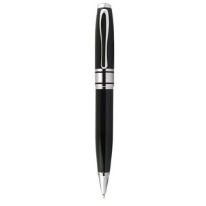 Stylo bille en métal noir brillant avec logo personnalisé (largeurs d'écriture 0,5 mm, 0,7 mm, 1,0 mm) - Product Image 3