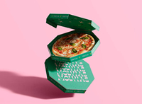 Nouveau carton de papier de conception personnalisée boîte à pizza thermique octogone hexagone compostable