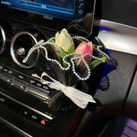Bouquet de fleurs séchées pour voiture Clip d'aromathérapie Rafraîchisseur d'air Diffuseur de parfum Décoration Accessoires d'intérieur de voiture