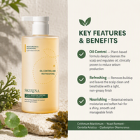Shampoing OEM rafraîchissant à base de plantes pour le soin des cheveux, régulateur de sébum et de contrôle du sébum, avec extrait de levure fermentée pour cuir chevelu gras, en vrac