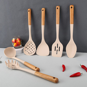 Ustensiles de cuisine en silicone esthétiques et modernes, kit complet d'outils de cuisine, résistants à la chaleur, avec boîte de rangement - Product Image 5