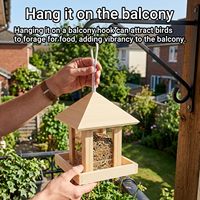 Mangeoire en bois de style gazebo BH pour l'extérieur, petite mangeoire à oiseaux en bois pour attirer les oiseaux dans les jardins et les cours
