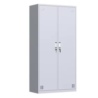 Armoire de rangement contemporaine en acier durable à deux portes avec serrure, facile à assembler, pour la maison, le bureau ou l'école
