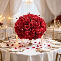 Realistische Seiden-Kunstblumen Hochzeitstisch-Dekorationen Rosen-Blumenkugeln 50-80cm Anpassbare Größen