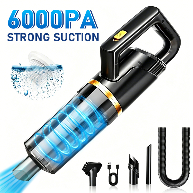 Cordless Handheld Car Vacuum Cleaner, Powerful Strong Suction, Factory Supply, Customizable with Multiple Colors Available