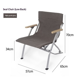 Chaise pliante HOUMU en alliage d'aluminium pour l'extérieur - Design incurvé inclinable à dossier haut portable en toile de polyester 16A pour la pêche et le <span class=keywords><strong>camping</strong></span> - Product Image 5