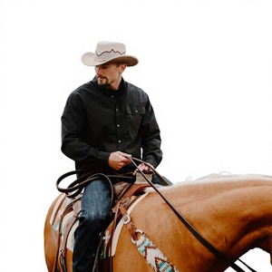 GENERSA SPORTS Chapeau de cowboy en laine marron à large bord, unisexe, décontracté, pour l'extérieur, quatre saisons, adulte, 50-52 cm - Product Image 6