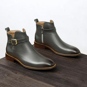 Bottines habillées pour homme en cuir de vachette de qualité supérieure, chaussures en cuir véritable pour homme, bottines Chukka décontractées pour homme - Product Image 5