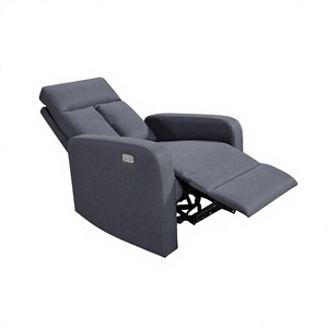 Manual Recliner Chair Fabric Blue Split Back Padded Arms Contemporary Design One Seat Affordable and Practical for Living Room - Product Image 5