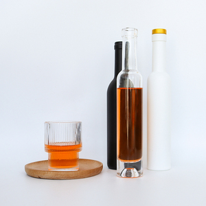 Récipient d'huile de cuisson noir blanc de qualité alimentaire avec logo personnalisé de 200ml 375ml 500ml Bouteille d'huile d'olive en verre avec bouchon - Product Image 3