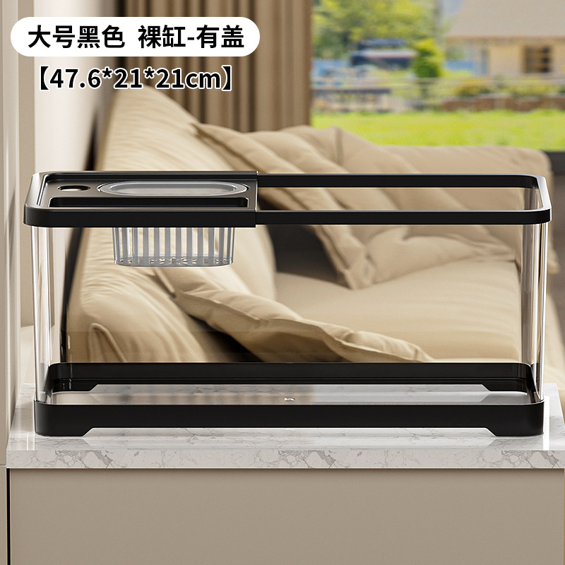 Grand cylindre noir nu avec couvercle - Haute transparence 4K