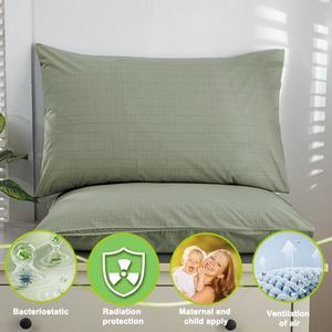 ปลอกหมอนป้องกันแบคทีเรีย ช่วยต่อสายดิน สำหรับเด็กและผู้ใหญ่ ทำจากผ้าฝ้ายออร์แกนิค ใยเงิน เป็นมิตรกับสิ่งแวดล้อม ป้องกันไฟฟ้าสถิตย์ ทอที่บ้าน - Product Image 1
