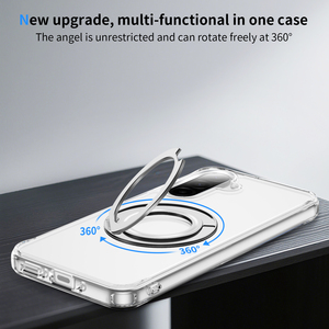 Coque de téléphone hybride 2 en 1 TPU <span class=keywords><strong>PC</strong></span> ultra résistante avec anneau magnétique 360° et protection intégrale pour Samsung Galaxy A17 5G - Product Image 3