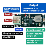 Carte de charge rapide pour batterie au lithium ternaire polymère IP2312, 3A 5V à 4.2V 4.35V Type C